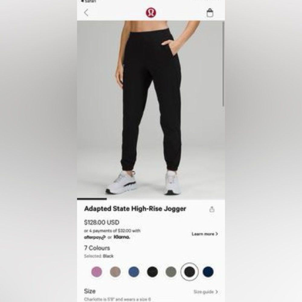 Adapted state High-rise jogger size 6